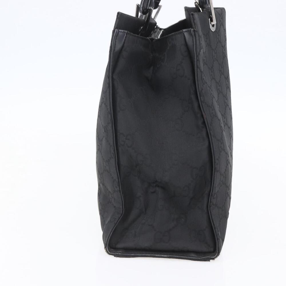 GUCCI Bamboo GG Canvas Hand Bag Black Silver 002 1010 3754 Auth 154446 - Picture 3 of 16
